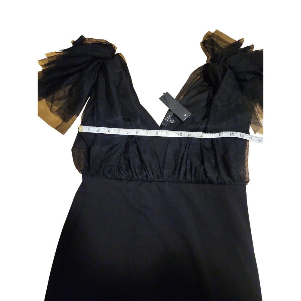 Lulus Maxi Mermaid Dress Womens XL Black Fairy Whimsigoth Ruffle Flutter Sleeve - Picture 7 of 9
